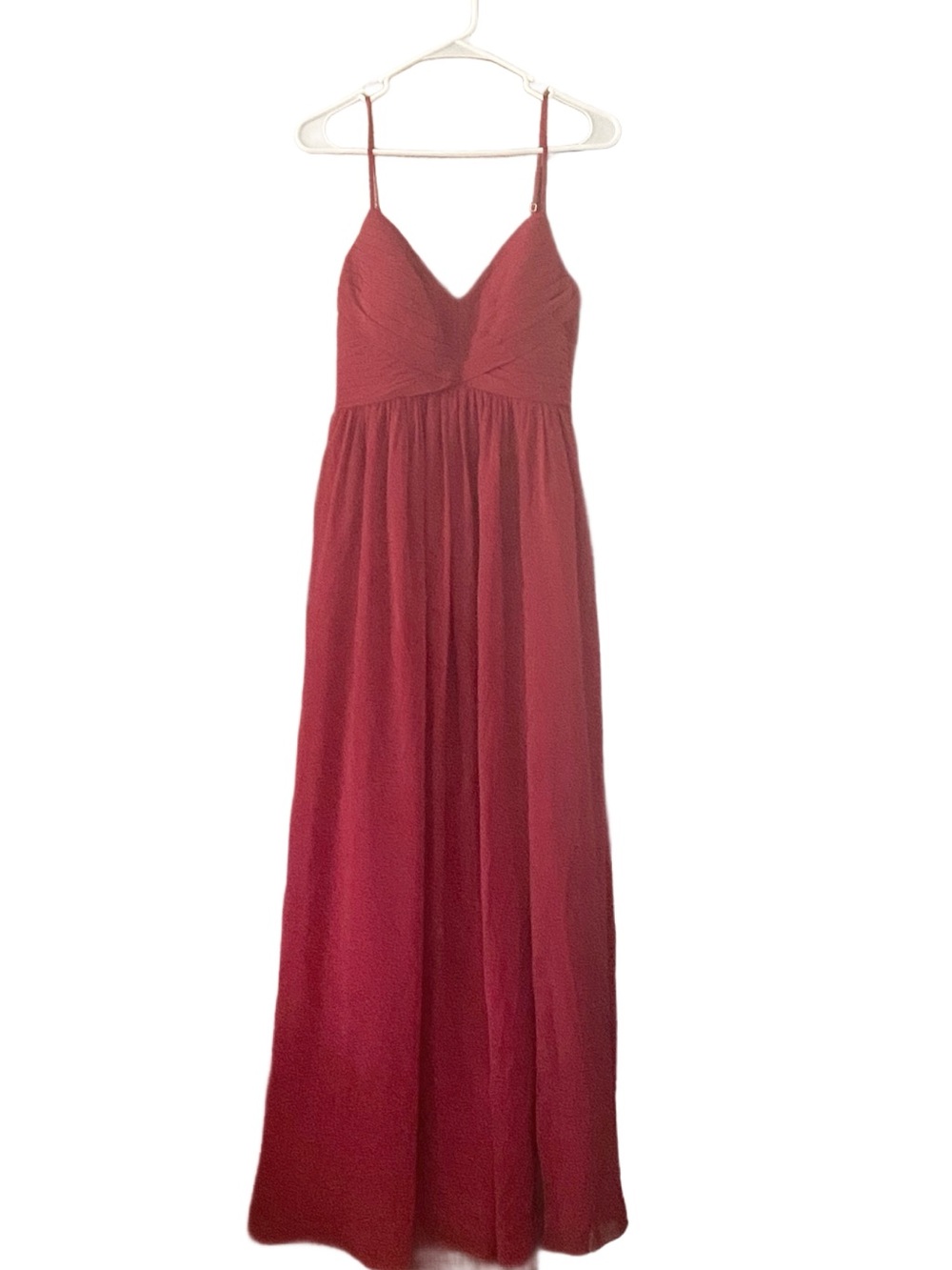 Azazie Pomegranate Red Spaghetti-Strap Maxi Dress with High Slit Size 10 - Picture 3 of 8